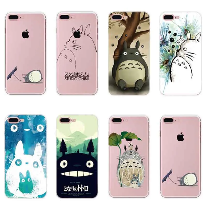Милый мягкий чехол Totoro из ТПУ для IPhone X XR XS Max 5 5s Se силиконовый полный iphone 8 7 6 Plus Fundas