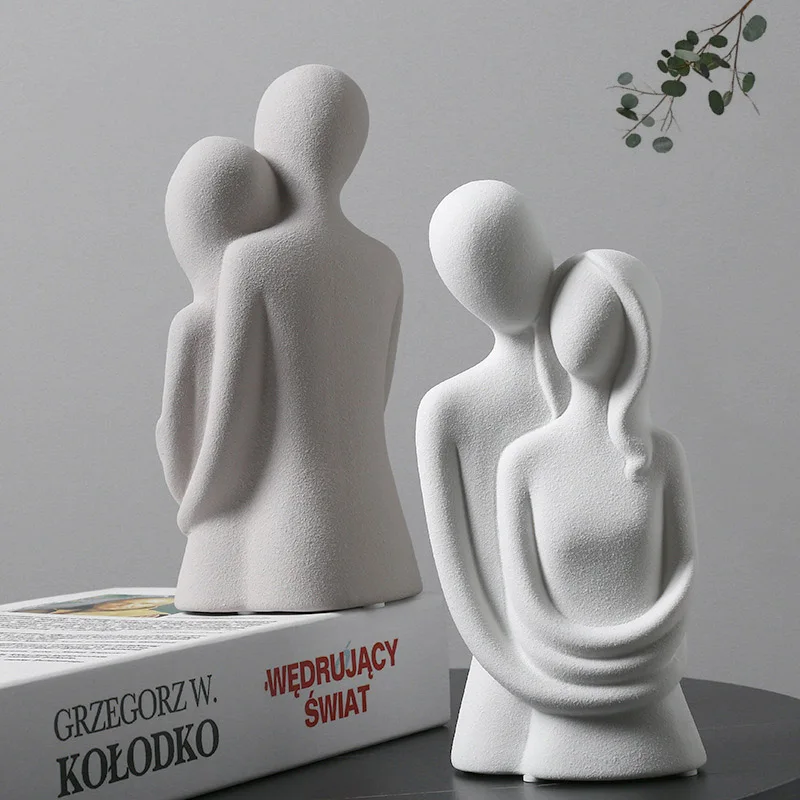 

Nordic Abstract Sculpture Character Decoration Resin Love Statues Modern Home Decoration Office Gift Desk Decoration