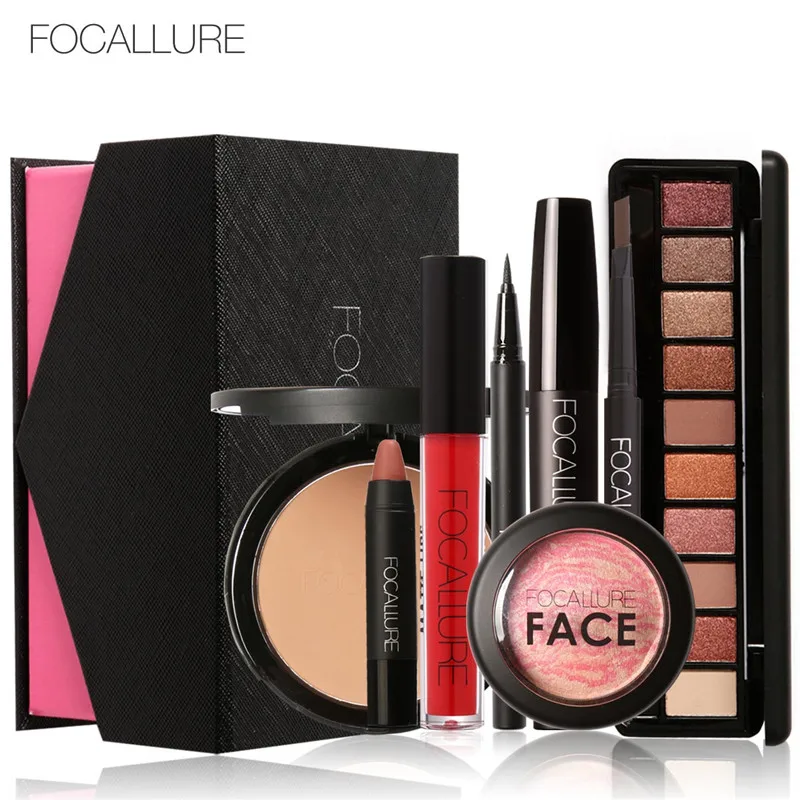 

FOCALLURE 8Pcs Daily Use Cosmetics Makeup Sets Cosmetics Gift Set Tool Fashion Combination Blending Beauty Cosmetics Kit