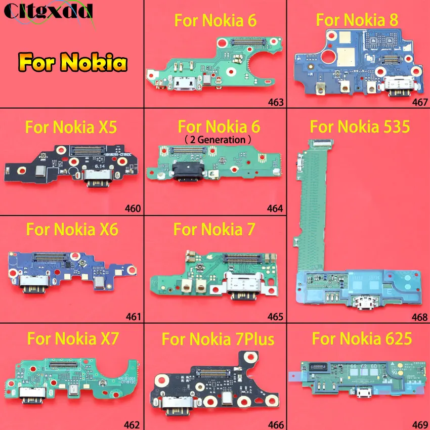 USB порт для зарядки док разъем плата гибкий кабель с микрофоном Nokia 6 7 Plus 8 / X5 X6 X7 Lumia