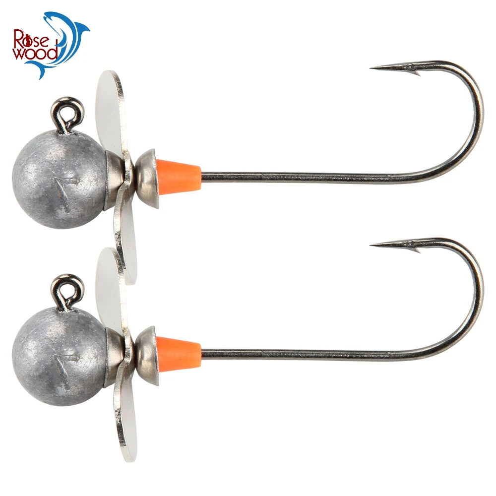 Палисандр 2 шт. Lead Jig Head 5g 7g 10g 14g вибрации лезвие спиннера Rig приспособлений колючие