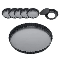 7pack 9 inch and 4 inch tart pan pizza pan quiche pan with removable bottomnon stick pie tart baking pan for kitchen