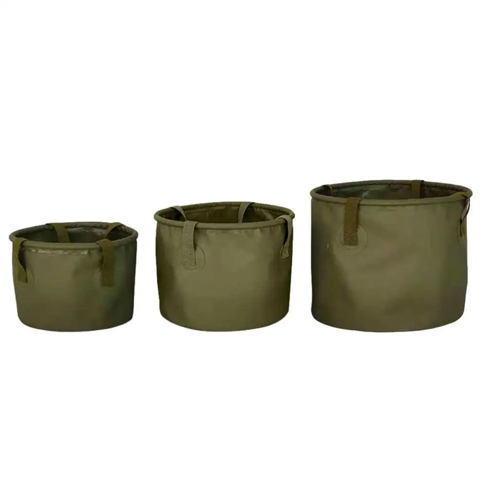 

PVC Foldable Water Basin Leak-proof Fishing Bucket Portable Camping Washing Basin Pot Durable Nylon Water Container Bag