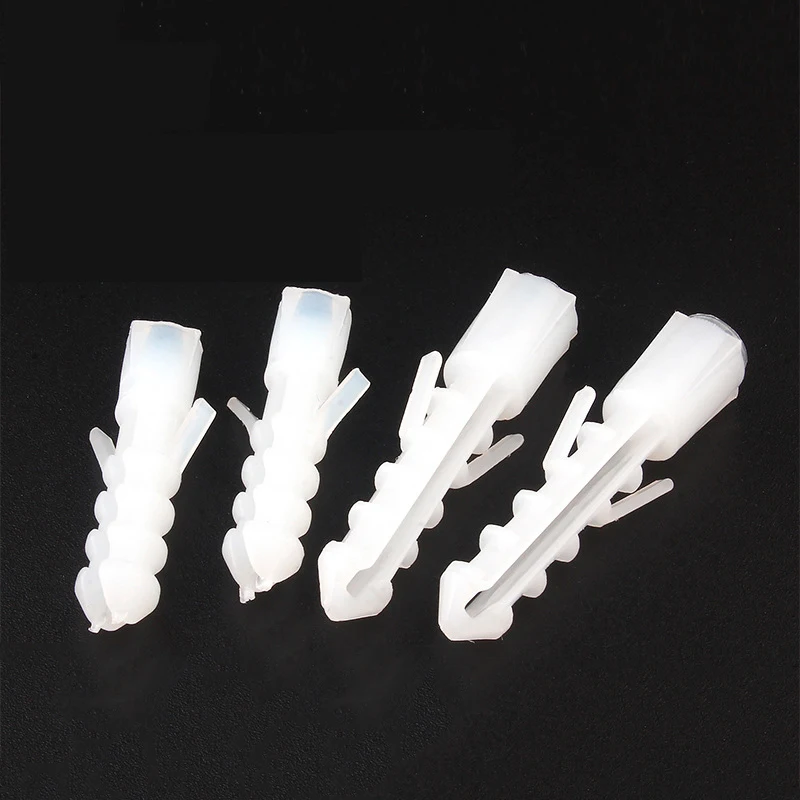 100PCS M6-M8 White Plastic Expansion Tube Pipe Nylon Wall Anchors Rubber Plug For Self-tapping Screws Anchor Bolt |