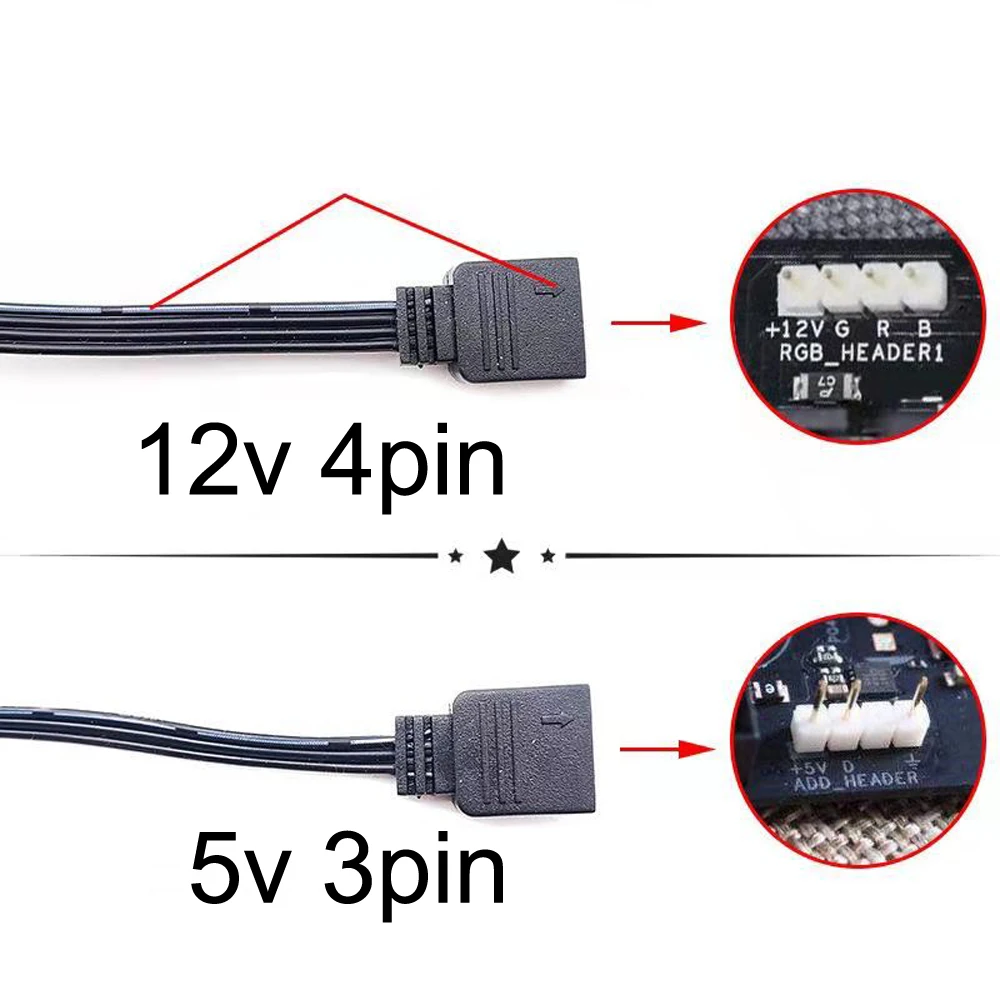 ARGB разветвитель разъема 5V 3 Pin 12V 4pin кабель-удлинитель для CP материнская плата