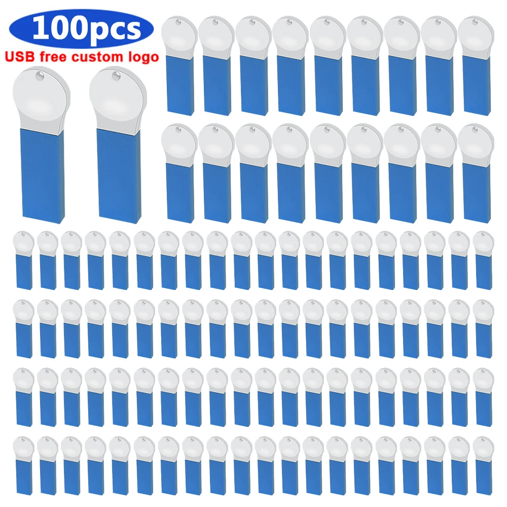 

100pcs free logo USB 2.0 Flash Drive Disk 16GB 32GB 64GB 128GB USB Metal Pen Drive Pendrive Memory Stick Storage Device u disk