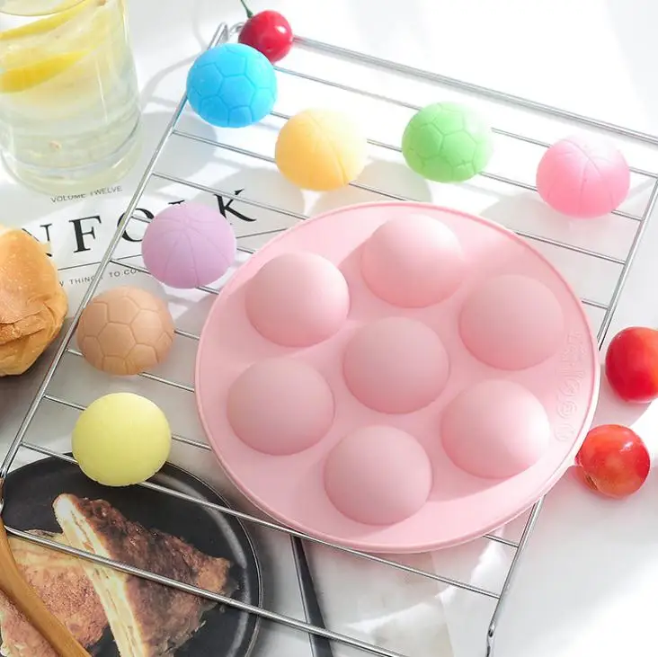 Силиконовая форма для выпечки с 7 отверстиями 3D половины шара шоколада кексов