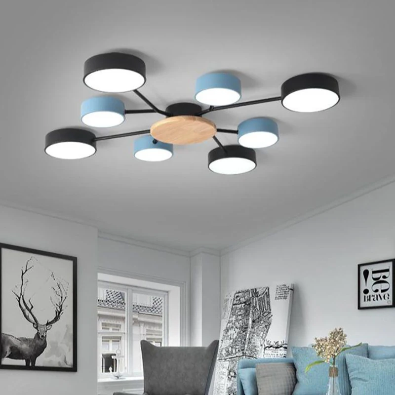 $21.60 Nordic living room ceiling chandelier dining room kitchen chandelier modern bedroom ceiling lamp LED light villa lighting