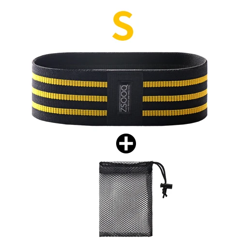Fitness Hip Loop Resistance Bands Anti-slip Squats Expander Strength Rubber Bands Yoga Gym Training Braided Elastic Bands Sports - Color: Yellow Fabric band