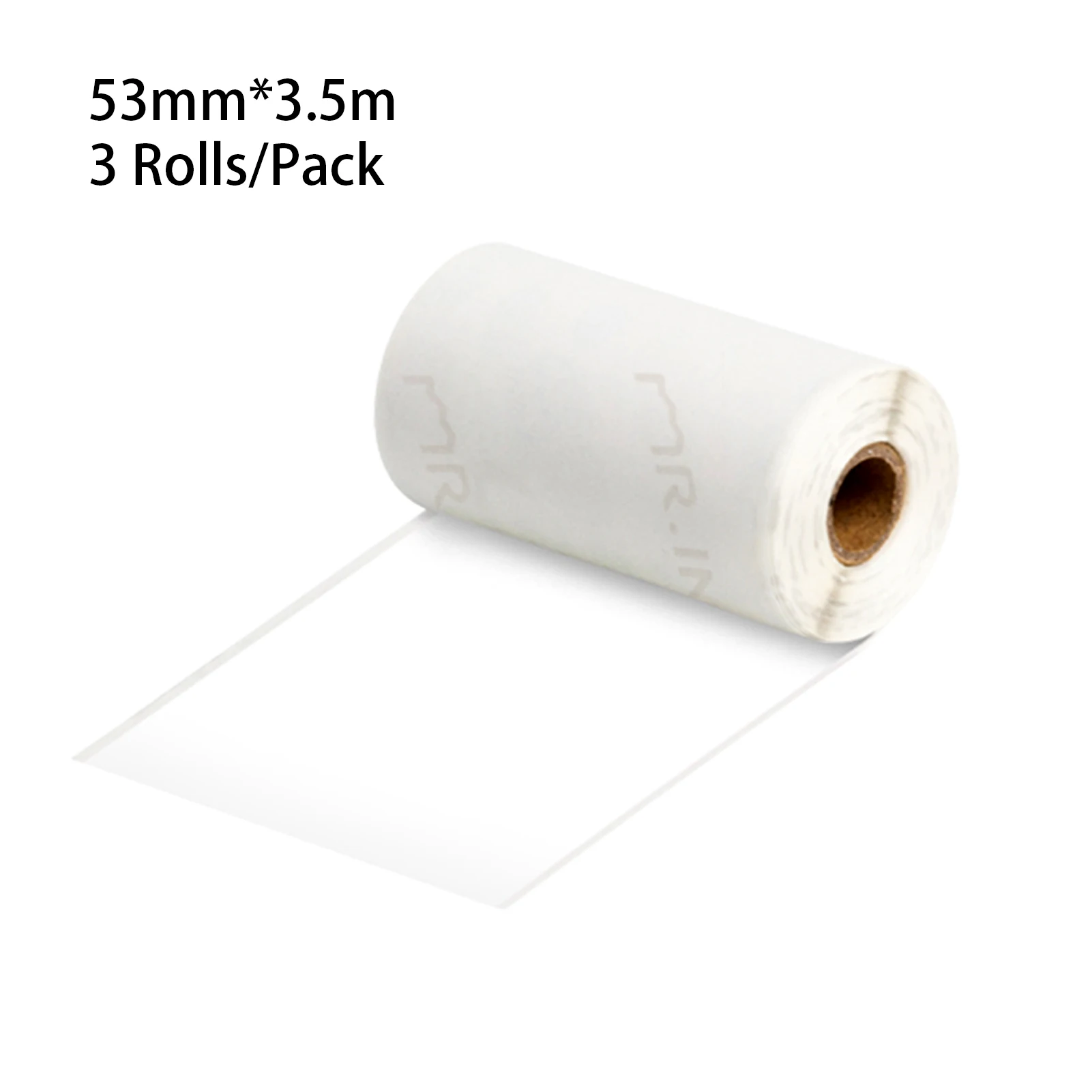 

Aibecy 3 Rolls Self-Adhesive Thermal Paper Black on Clear 53mm*3.5m Compatible with Phomemo M02/M02S Thermal Printers