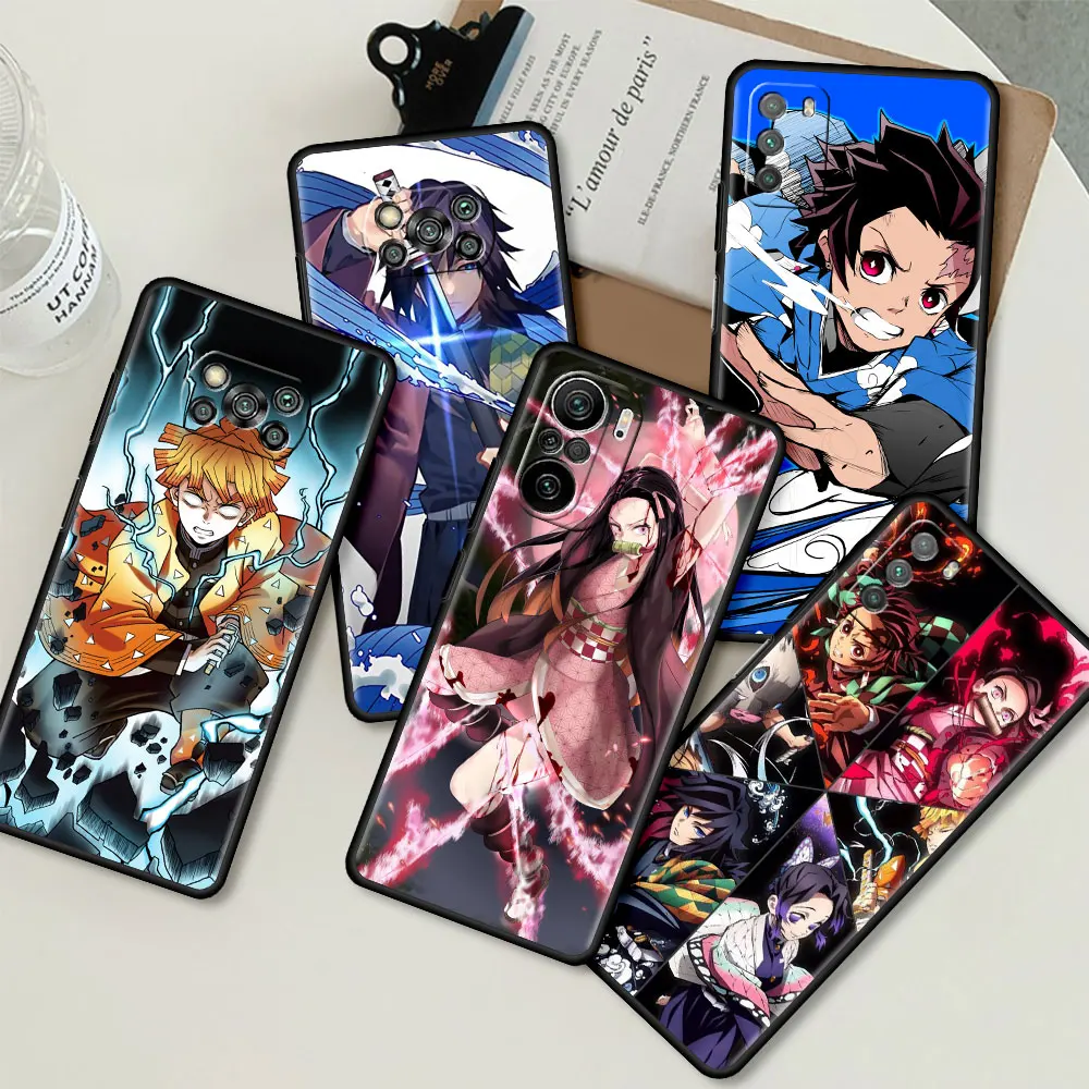 case for xiaomi mi poco x3 nfc m3 pro f3 gt 11 10 9t 10t lite 5g pocophone f1 black soft phone fundas anime demon slayer free global shipping