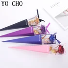 Вечные 24 к золотые цветы Galaxy Rose, фольгированные пластиковые искусственные розы, подарок на день Святого Валентина, красивые золотые цветы для свадебного декора