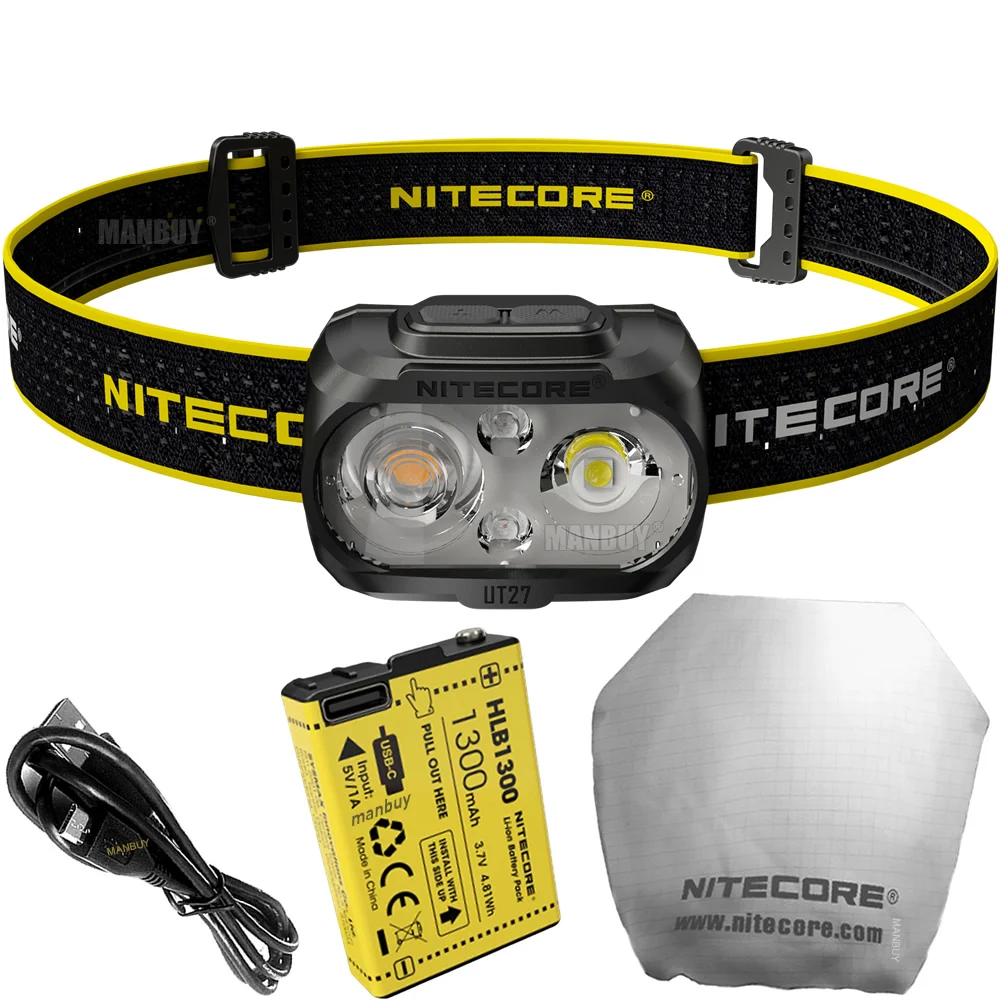 Nitecore UT27 Dual Beam Fusion Elite 520 Lumens CREE XP-G3 S3 LED Headlight Running Headlamp + HBL-1300mAh Rechargeable Battery