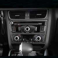 for audi a4 b8 a5 q5 carbon fiber interior control cd panel cover trim air conditioning outlet frame decoration trim accessories