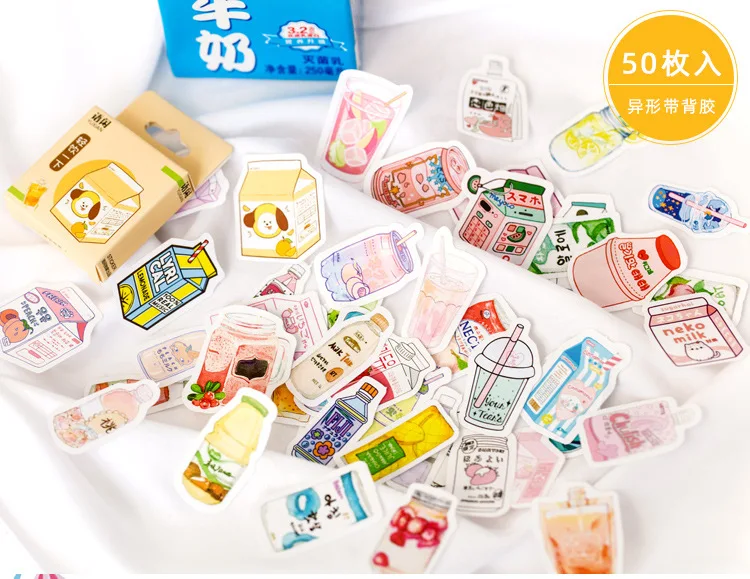 50pcs Boxed Summer Progressive Series Diy Decoration Adhesive Sticker Sticky Notes School Office Supplies Stationery