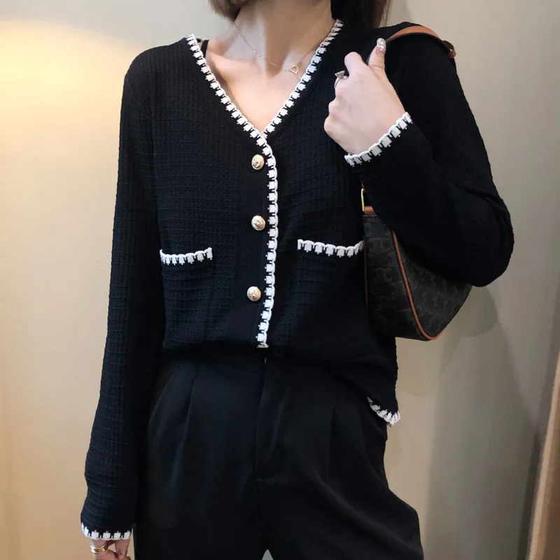 Женская одежда женский костюм джемпер свитера Укороченный кардиган милые топы с