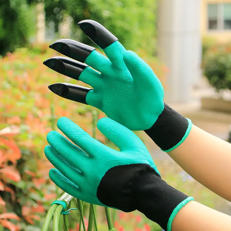 

Пара садовых перчаток с когтями, латексные прочные водонепроницаемые защитные рабочие перчатки из АБС-пластика для садоводства, копания, п...