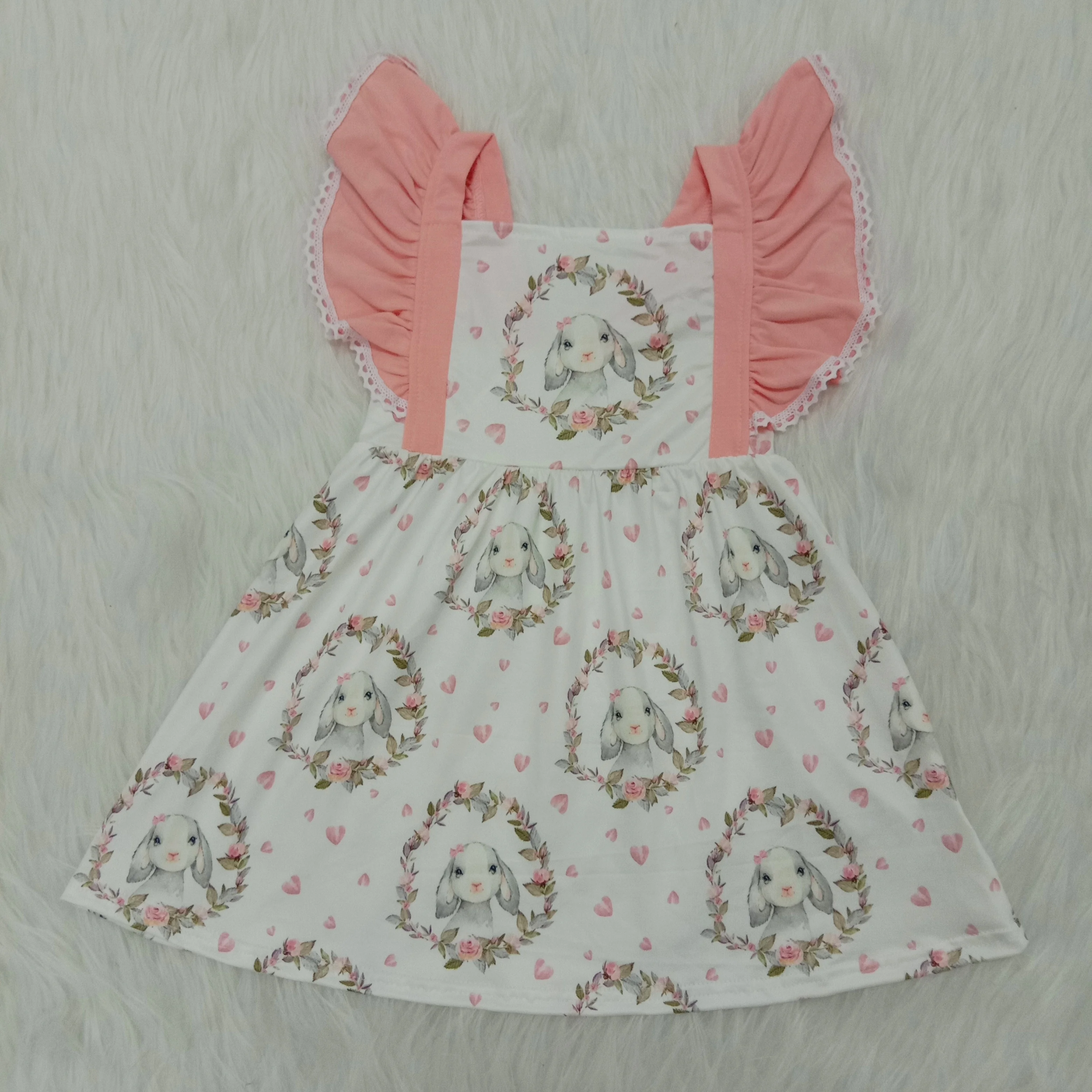 

2020 Easter Baby Summer Clothing Cute Infant Kids Baby Girl Print Sleeveless Knee Length Holiday Princess Dresses