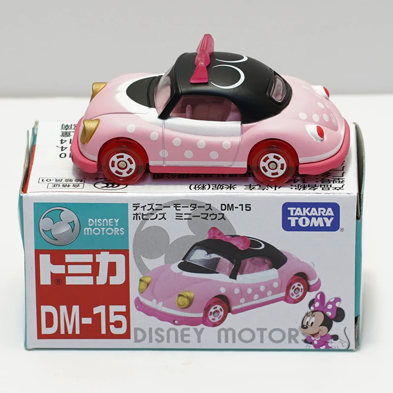 

Мини-игрушка для девочек Takara Tomy, Disney Motors, DM-15 поппингов, из сплава, с рисунком Минни, литой розовый, металлические модельные игрушки