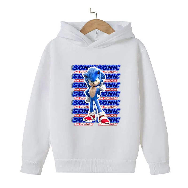 

Sonic Kids Hoodie Children's Clothing Fun Game Hoodie Suitable for Baby Boys Cotton Long Sleeve Pullover Sweatshirt 4-14 years