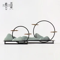 new chinese zen ceramic rockery hotel porch decoration study tea room living room tea table interior soft decoration
