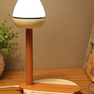 night light qi fast wireless charger table lamp bedside usb wooden desk mobile phone charging holder bedroom decor free global shipping