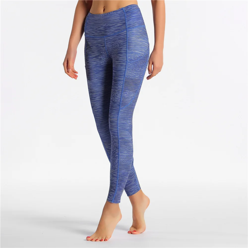 1019-Stripe blue Lulu и lemon, сексуальные тренировочные женские спортивные штаны для йоги, леггинсы с карманами для спортзала, фитнеса, тренировок, пробежек, женские спортивные Леггинсы - Цвет: 1019-Stripe blue
