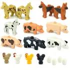 Строительные блоки MOC, ферма, животные, милые питомцы, свинки, курица, полиция, собака, город, детали для самостоятельной сборки, кирпичи, игрушки C181, Обучающие блоки