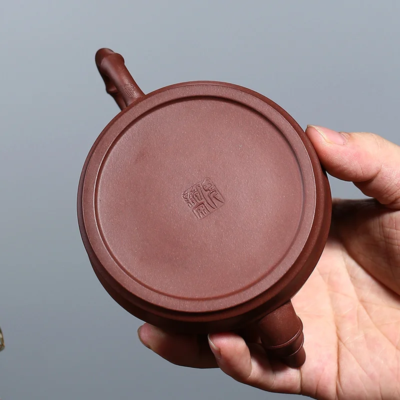 

Gong's pure handmade bamboo teapot authentic original mine bottom trough famous Yixing Zisha teapot single pot tea set