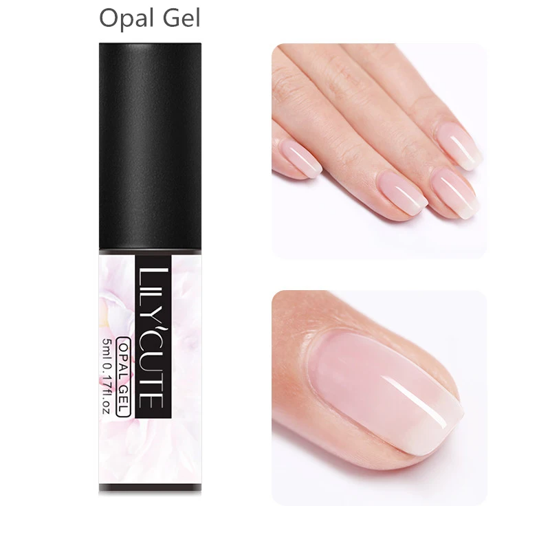opal gel LILYCUTE, розовое золото, УФ-Гель-лак, замачиваемые Блестки для ногтей, лак для ногтей, долговечный, замачиваемый, Сияющий УФ-Гель-лак для ногтей - Цвет: opal gel