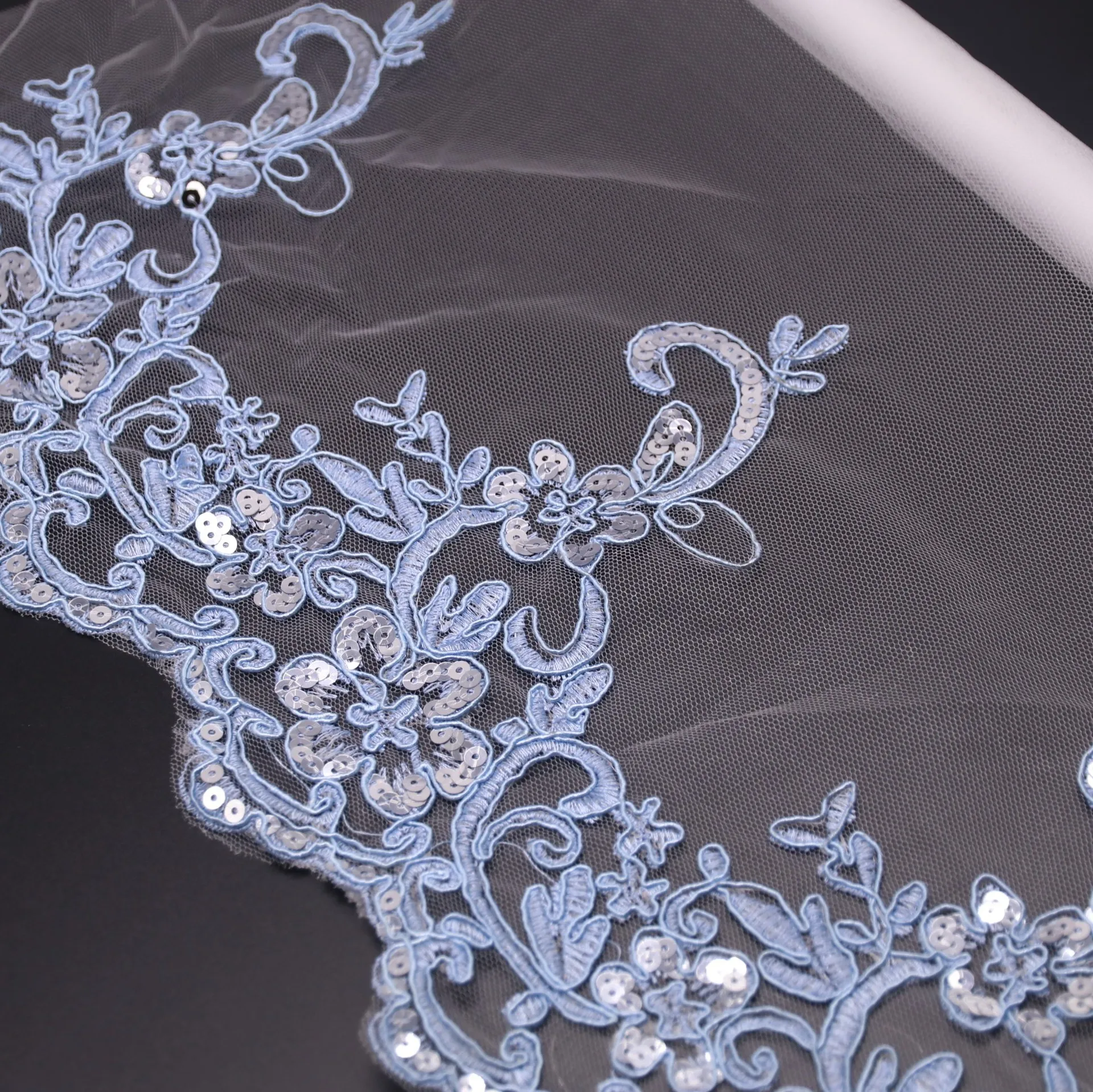 Тюль с вышивкой мягкая кружевная сетчатая отделка цвета слоновой кости