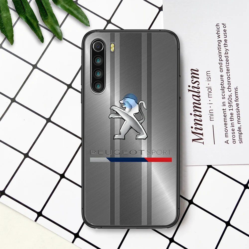 

Luxury Peugeots Car Phone Case For Xiaomi Redmi Note 7 8 8T 9 9S 4X 7 7A 9A K30 Pro Ultra black Waterproof 3D Prime Luxury Funda