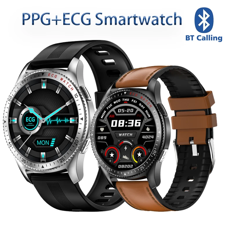 

2021 ES08 Full Touch BT, PPG+ECG Smart Watch Men Sports Clock IP67 Waterproof Heart Rate Monitor Smartwatch For IOS Android