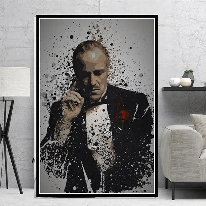 

Hot Movie The Godfather Posters Classic Gangster Actor Canvas Painting Cuadros and Prints Wall Art Picture for Home Decoration
