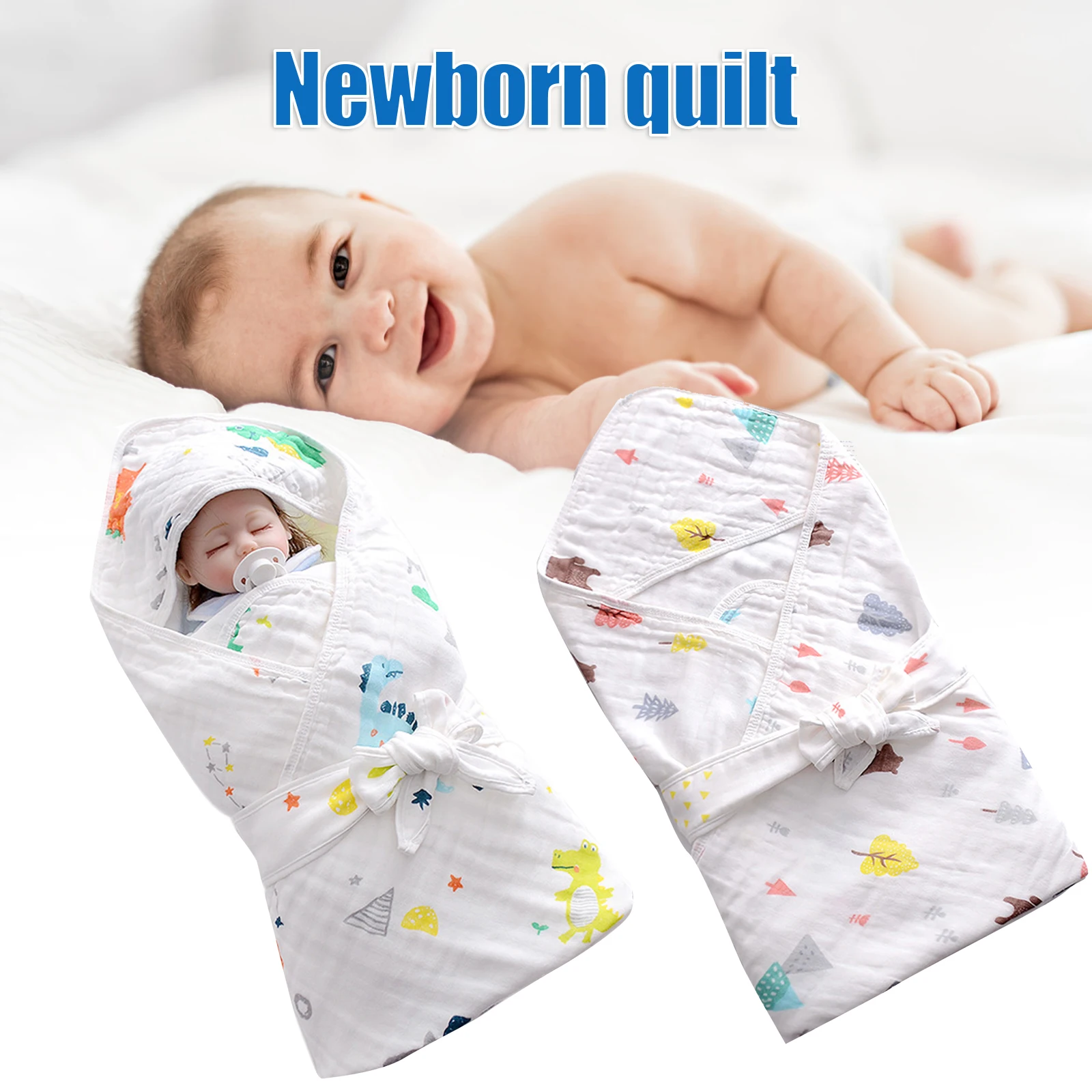 

Newborn Baby Quilt with 6-Layer Thin Pure Cotton Absorption Breathable Washable Soft Suit for Infants and Young Children NEW