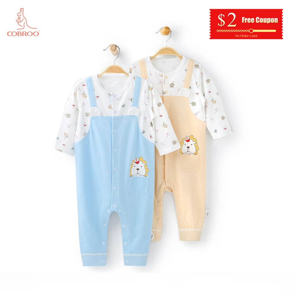 COBROO Newborn Baby Boy Clothes Rompers Cotton Cute Lion King Pattern Long Sleeve Jumpsuit 0-24 Month NY150103 |