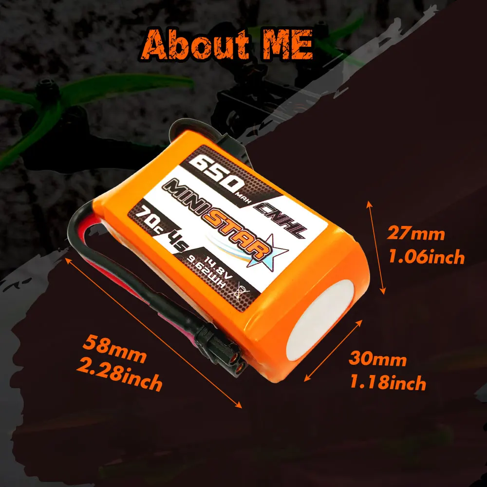 3 шт. CNHL MiniStar 14 8 v 650mAh литий полимерный Батарея 4s 70C с XT30U штекер RC батареи для