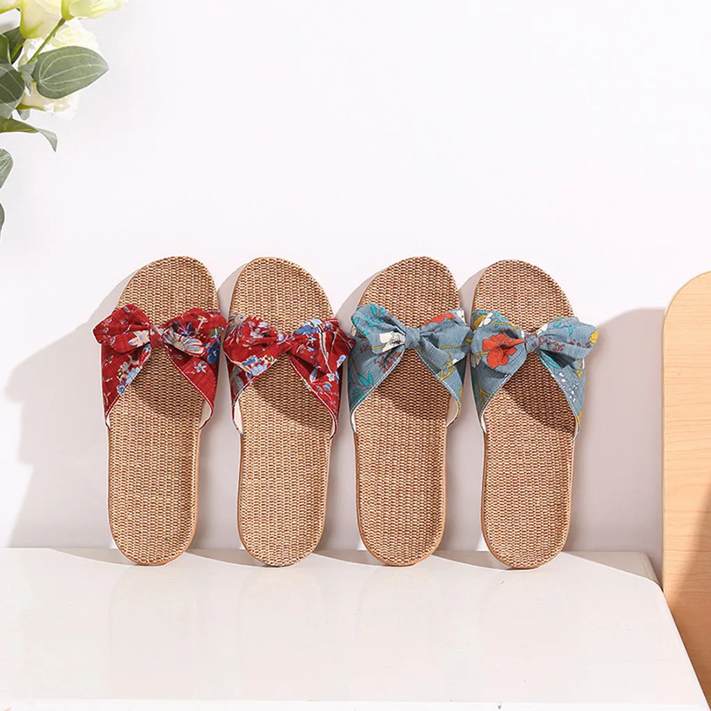 SAGACE/новые женские шлепанцы Летняя пляжная обувь с бантом Тапочки на плоской