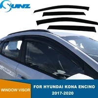 side window deflectors for hyundai kona encino kauai 2017 2018 2019 2020 2021 black window visor rain sun guards protectors sunz