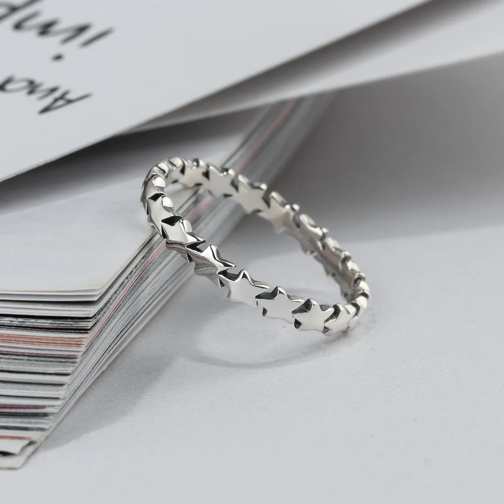 

925 Sterling Silver Finger Rings For Women Jewelry 925 Silver Five Star Ring Girls Joint Tail Ring Jewelry Wholesale