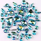 Серебряные оправы в форме когтей 50 фотоформ mix Lt сапфировое радужное стекло кристалл пришивные стразы свадебное платье обувь сумки diy отделка