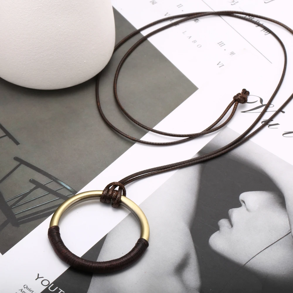 Женское Ожерелье модное простое длинное из кожзаменителя 80 см | Украшения и