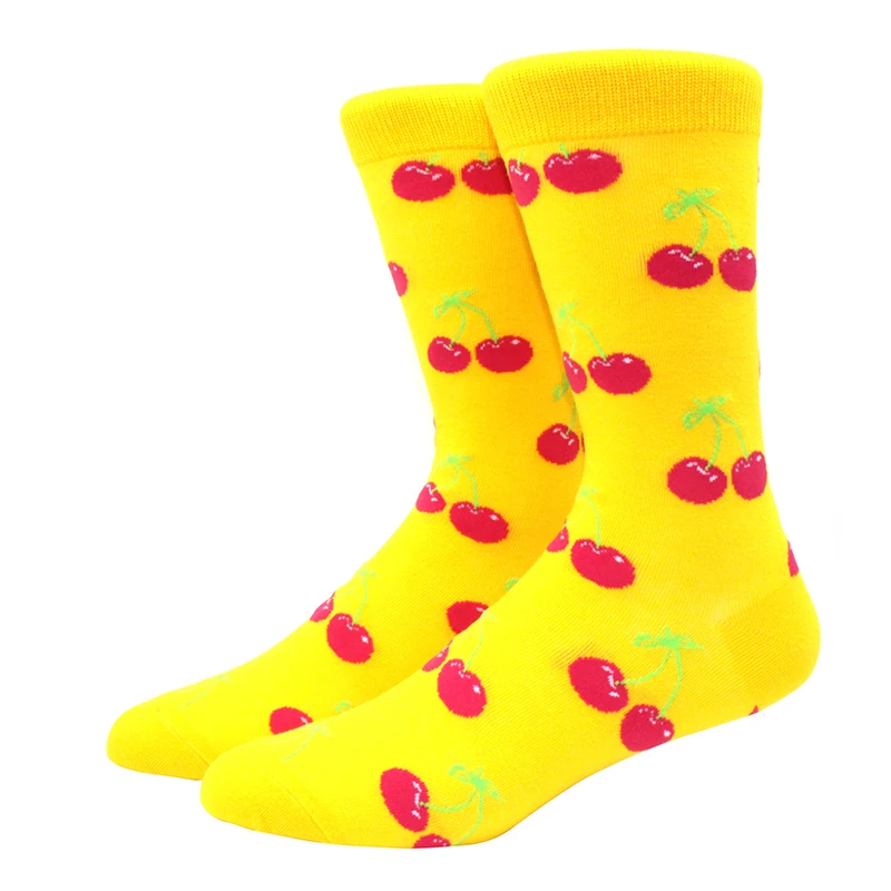 

1 Pair Male Cotton Socks Colored Art Socks Multi Pattern Long Designer StreetWear Happy Funny Skateboard Socks Men's Dress Sock