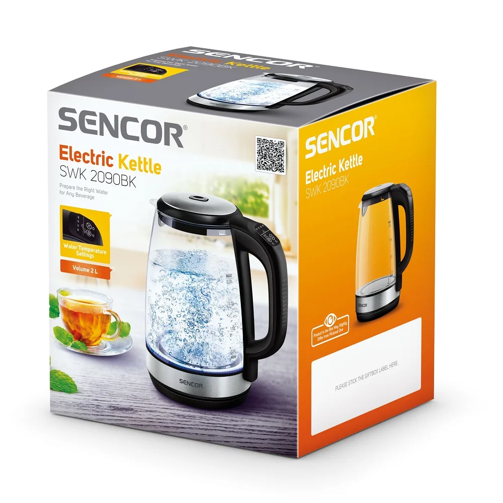 Электрический чайник с регулировкой температуры Sencor 2л SWK 2090BK | Бытовая техника
