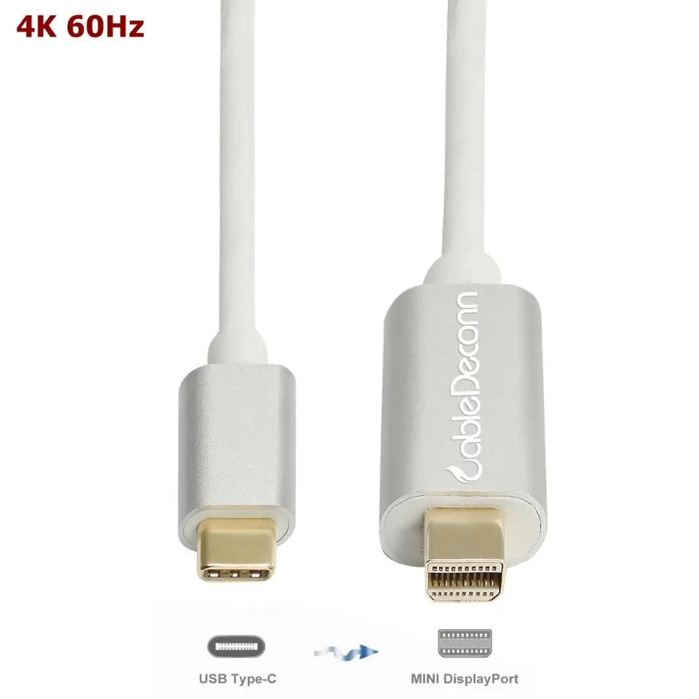Кабель Thunderbolt 3 USB C с портом Type c на Mini Displayport для Samsung S9 Macbook Pro Dell XPS к Мини DP