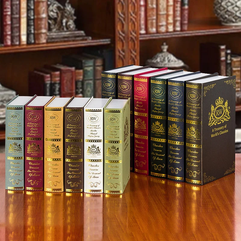 

6PCS European Gilded Book Home Decoration Accessories Antique Imitation Fake Book Shop Hotel Living Room Home Decor Storage Book