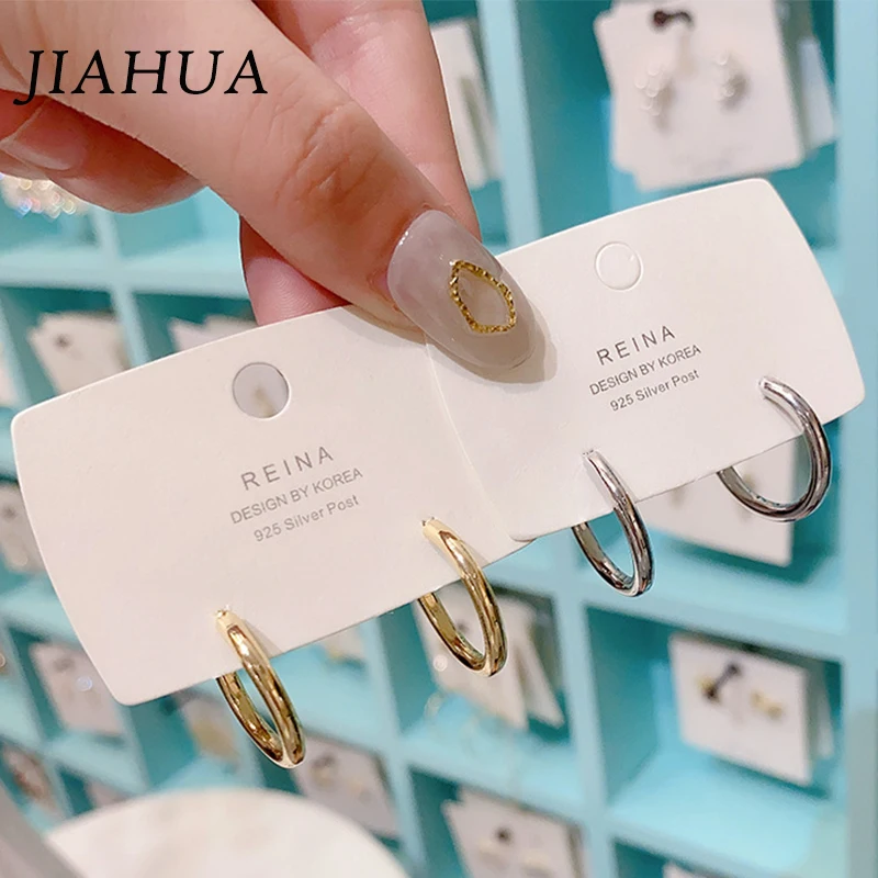 

1 Pair Trendy 925 Silver Needle Alloy Dangle Earrings For Women Girls Circle Ring Simple Jewelry Accessories Party Gifts