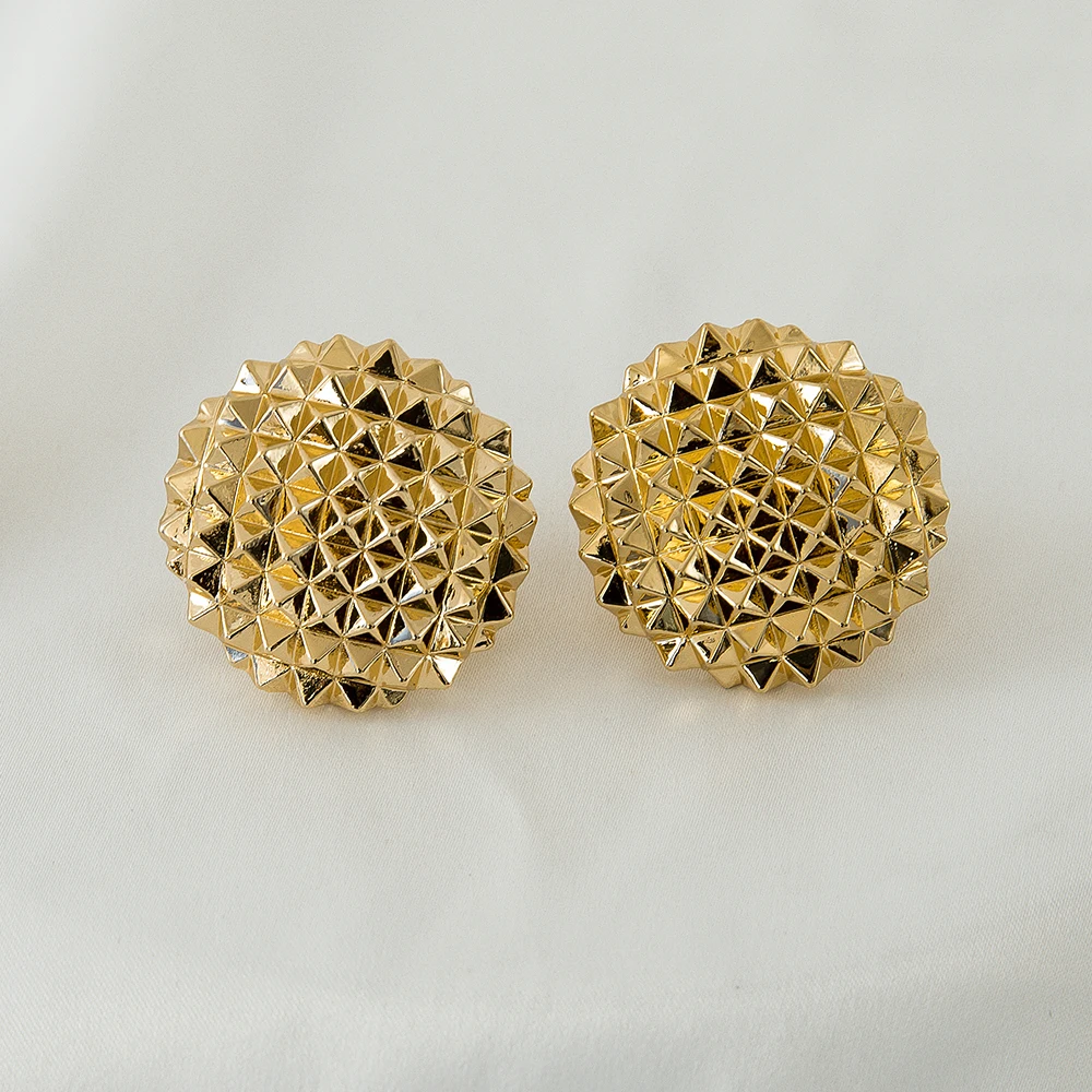 Большие круглые серьги с пиками для женщин повседневная одежда золотого цвета в