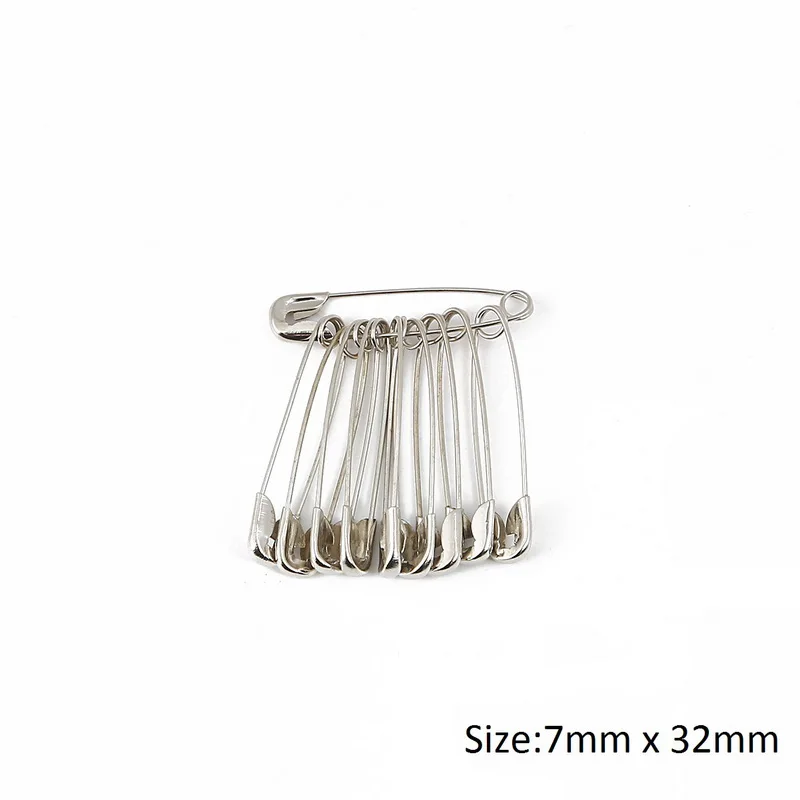 7x32mm 50 шт. Золотые/серебряные безопасные булавки DIY Швейные инструменты аксессуары металлические иглы 6 мм-12 мм Большая Булавка маленькая брошь аксессуары для одежды - Цвет: 7x32mm