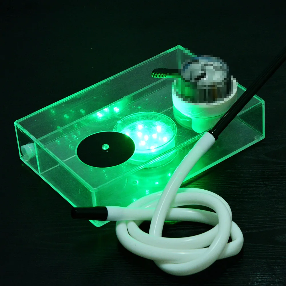 

Acrylic Shisha Pipe Hookah Set with LED Light Silicone Bowl Hose Charcoal Holder Metal Tongs Chicha Narguile Accessories